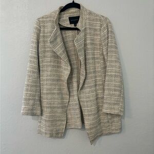 Banana Republic Longline Bouclé Open Blazer Size 4, Cream